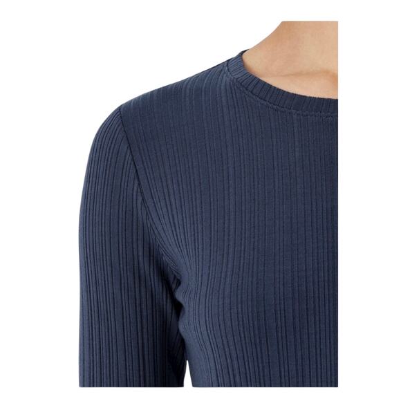 NWT! Eileen Fisher Blue Rib Knit Crew Neck Tunic Sweater XXS - Picture 4 of 9